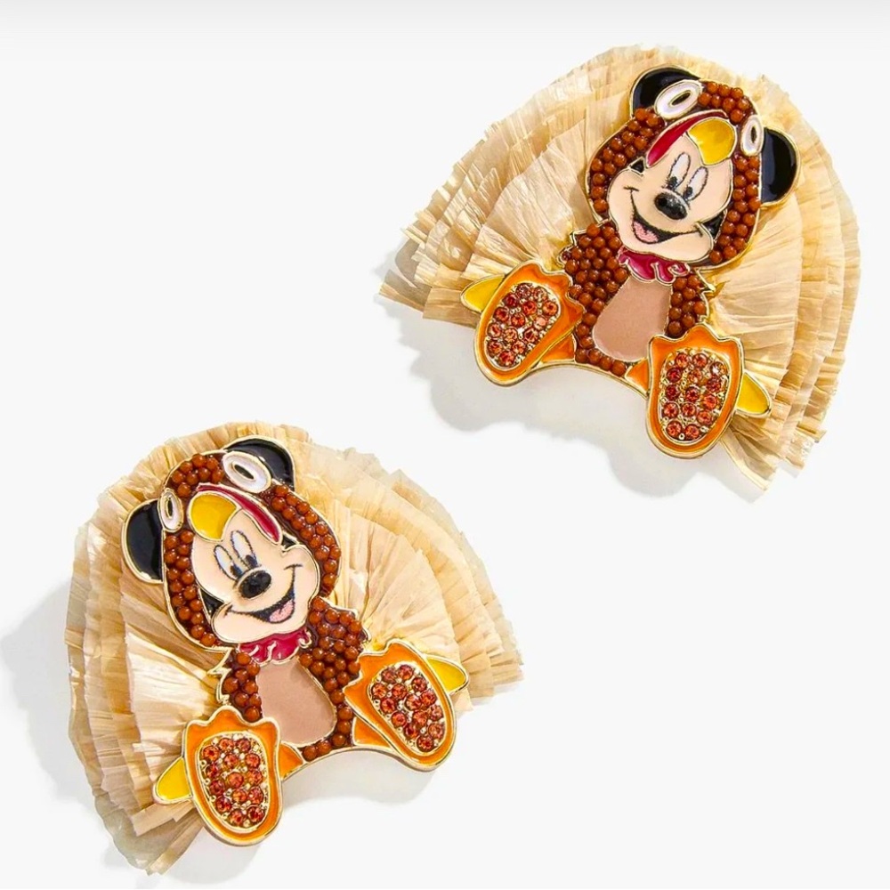 BaubleBar Disney Mickey Earrings - Brown and Cream